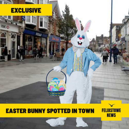 Easter Bunny Spotted in Felixstowe Town Centre